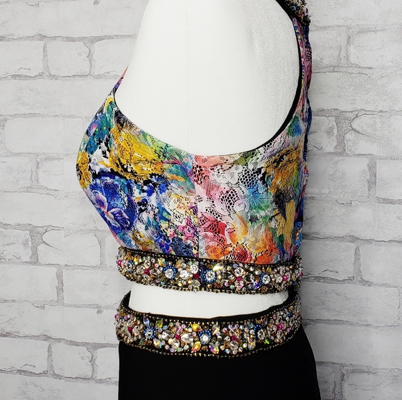 Dave and Johnny Two Piece Prom Dress Size 3/4 - Picture 5 of 8